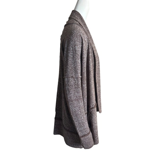 Roots Canada Women's Shawl Collar Cardigan Sweater Brown Speckled Knit Large - Picture 3 of 8